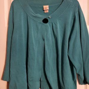 Blue/teal sweater jacket 22-24W